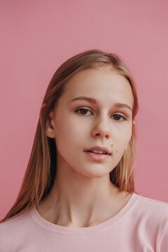 Beauty portrait of teenage girl without make up