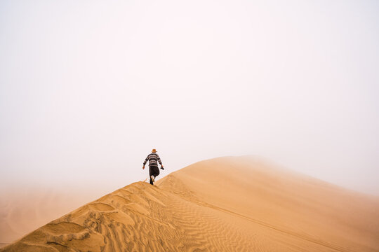 Lonely man in the desert