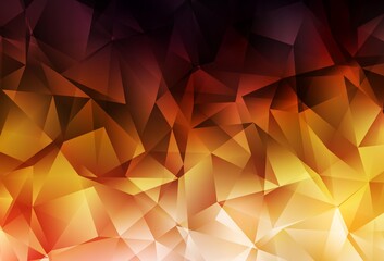Fototapeta premium Dark Orange vector gradient triangles template.