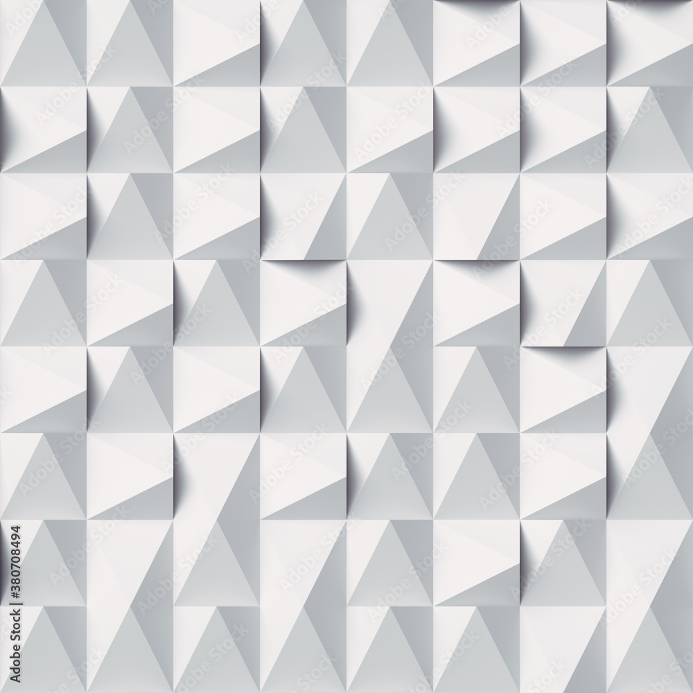Aufkleber Trendy abstract white template with pattern of randomly arranged geometric shapes. 3d rendering digital illustration