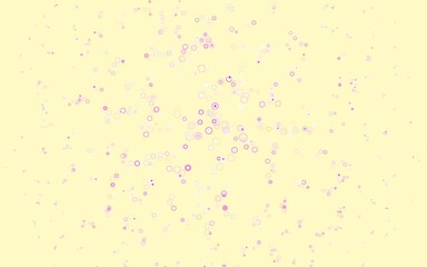 Light Pink, Yellow vector template with circles.