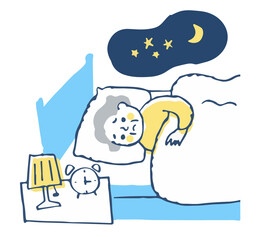 不眠症のシニア女性