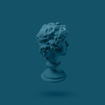 Plaster head with light halo.
