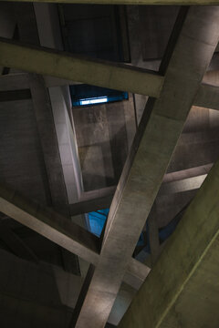 Abstract carcass from concrete beams.