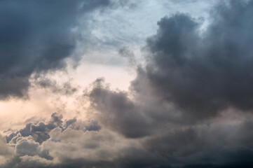 Fototapeta na wymiar dark dramatic sky with clouds.