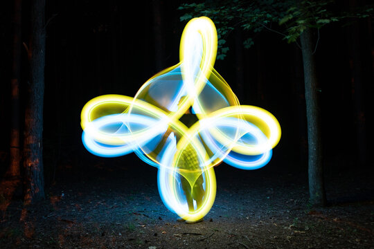 Abstract neon shapes made with LED poi
