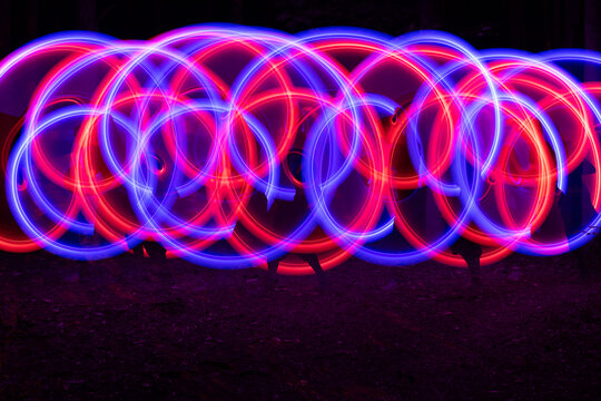 Abstract neon shapes made with LED poi