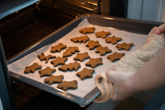Making Christmas cutout cookies
