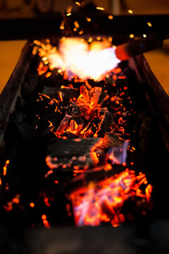 Getting the fire started using gas torch