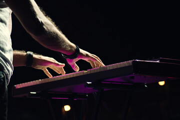 Keyboard player at a concert