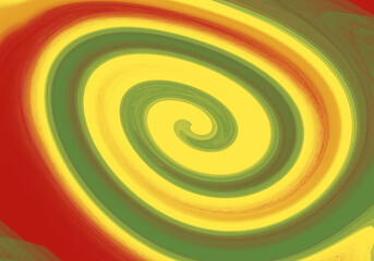 Remolino con colores otoñales, amarillo, mostaza, rojo y verde