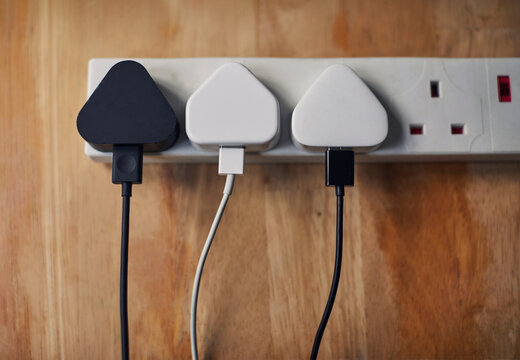 Plugs in an extension lead