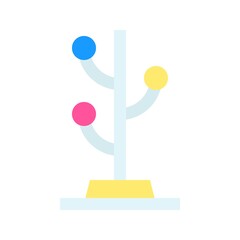 bath room or toilet related cloth stand or rack vector in flat style,