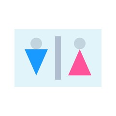 bath room or toilet related toilet gender male and female sign vector in flat style,