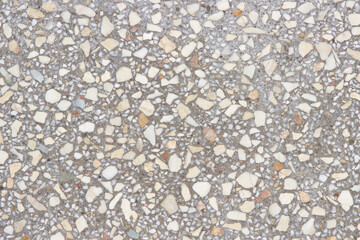 Sidewalk facing concrete tiles. Turquoise gray beige granite and marble sample.