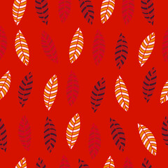 seamless leaves vector pattern