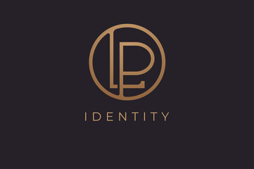 Abstract initial letter L and P logo,usable for branding and business logos, Flat Logo Design Template, vector illustration