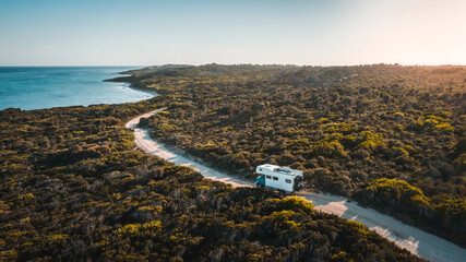 adventure mobile on the coast