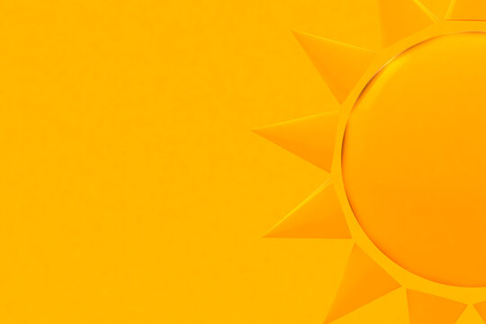 Illustration of a sun on orange/yellow background