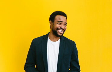 Confident adult black male in jacket