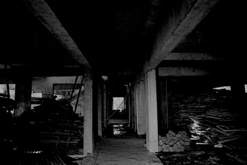 An under construction building by a imaginary view