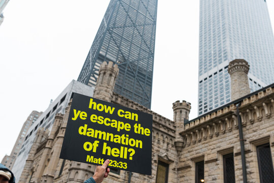 Bible verse sign in urban Chicago