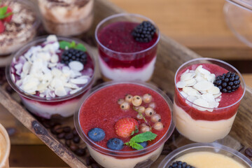 many different desserts of their natural frkts