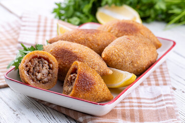 Kibbeh is a popular dish in Middle Eastern cuisine (Turkish name; icli kofte)