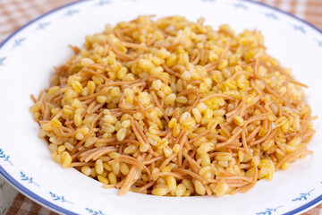 Traditional delicious Turkish foods; Bulgur Pilaf