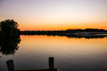 sunset on the lake