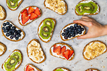 Summer fruit bruschetta