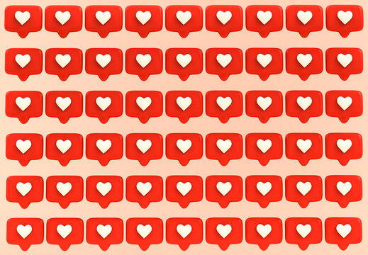 Social Network Love icon on Pink background
