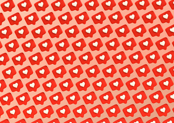 Social Network Love icon on Pink background