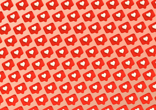 Social Network Love icon on Pink background