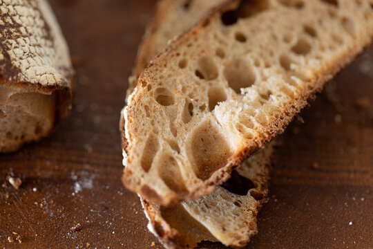 Sliced spelt sourdough bread
