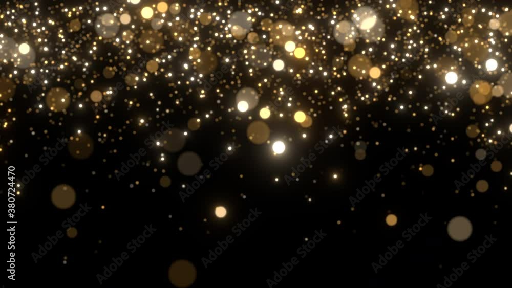 Wall mural falling gold particles animation loop background