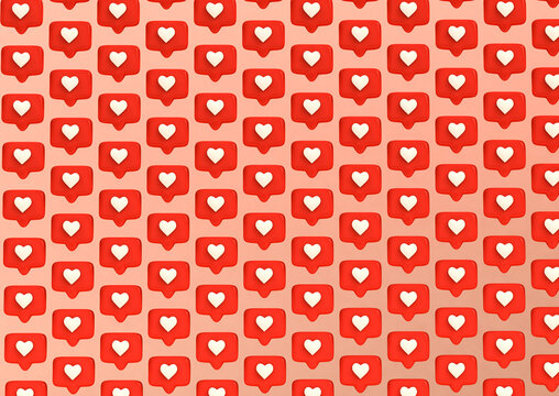 Social Network Love icon on Pink background