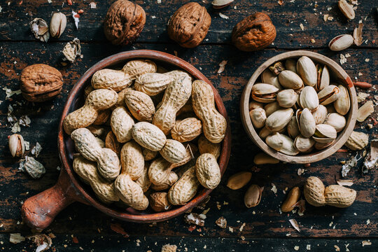 Pistachios and peanuts