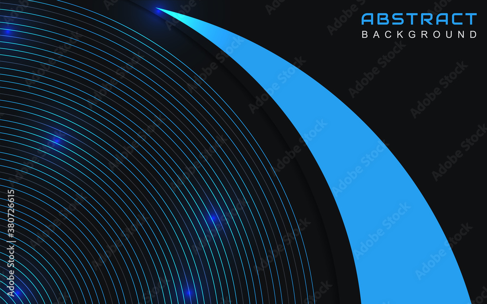 Aufkleber abstract background geometric shapes with black and blue overlap paper. modern layout vector design 