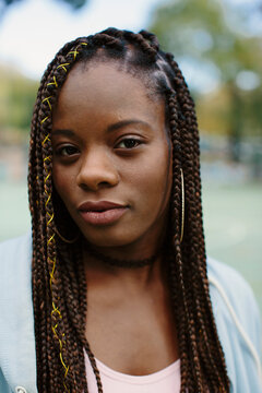 Portrait of an african-american woman looking at camera