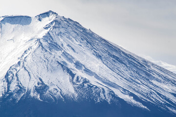 Mt. Fuji snowy peak in autumn