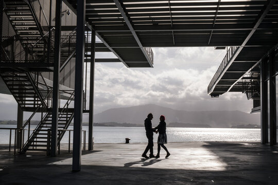 A couple reunites in public