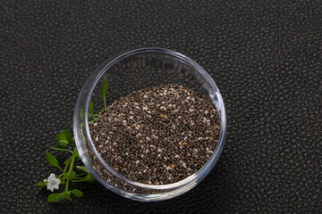 Dietary Chia seeds in the bowl