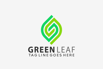 Abstract Eco Green Leaf Logo Design Vector Illustration