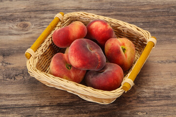 Sweet ripe tasty flat peach