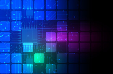 Circuit technology background with hi-tech digital data connection system and computer electronic design