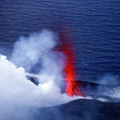 Eruption of Stromboli over the Mediterranean Sea © Roland