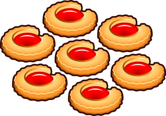 Danish butter cookies with jam centers.