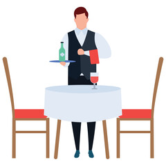 
Waiter illustration vector 
