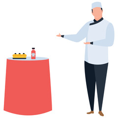 
Waiter illustration vector 
